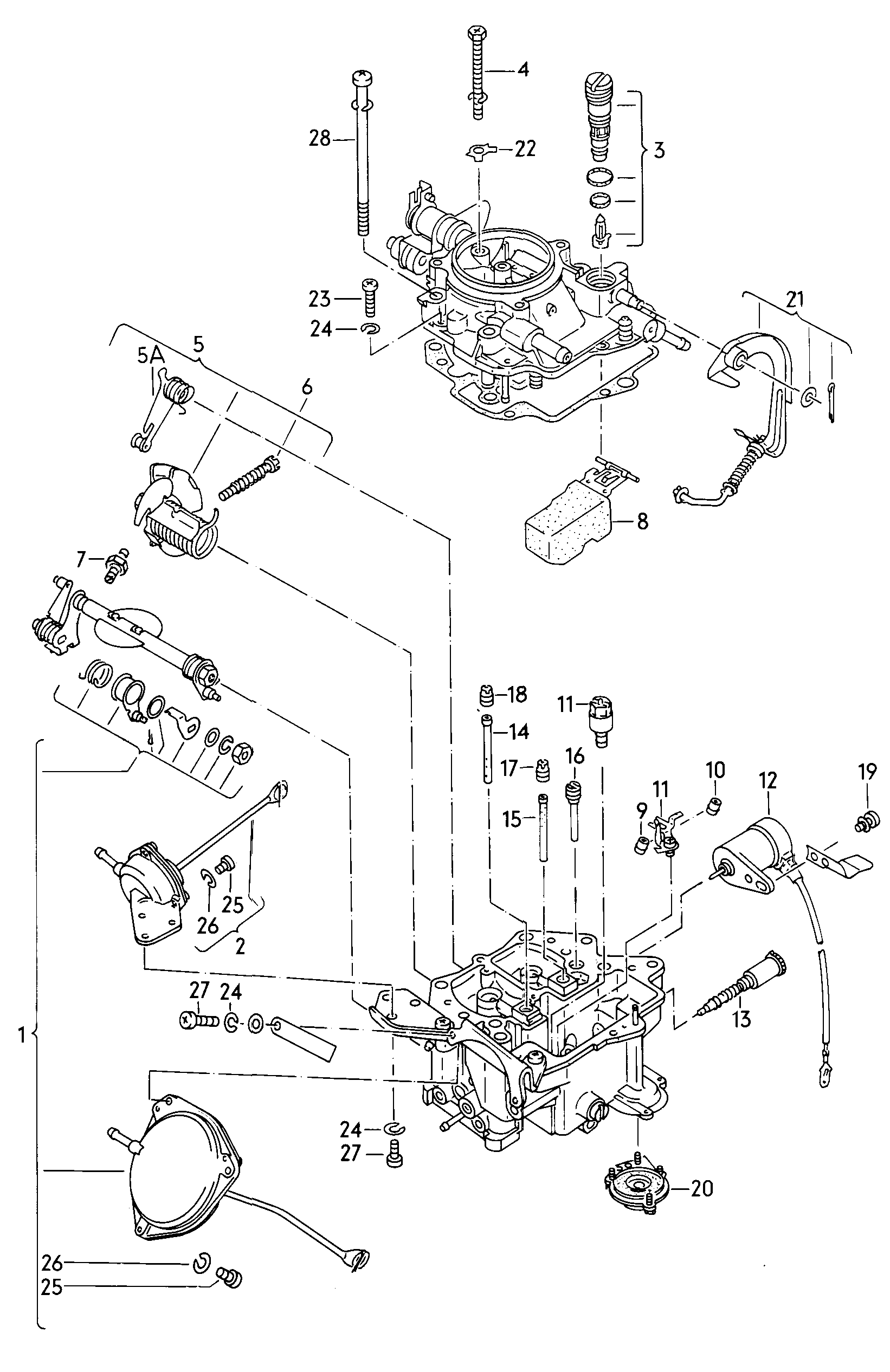 Цветная схема электрооборудования Audi (80 B4 и B3, C3, A6 C4 и C5) с описанием проводки
