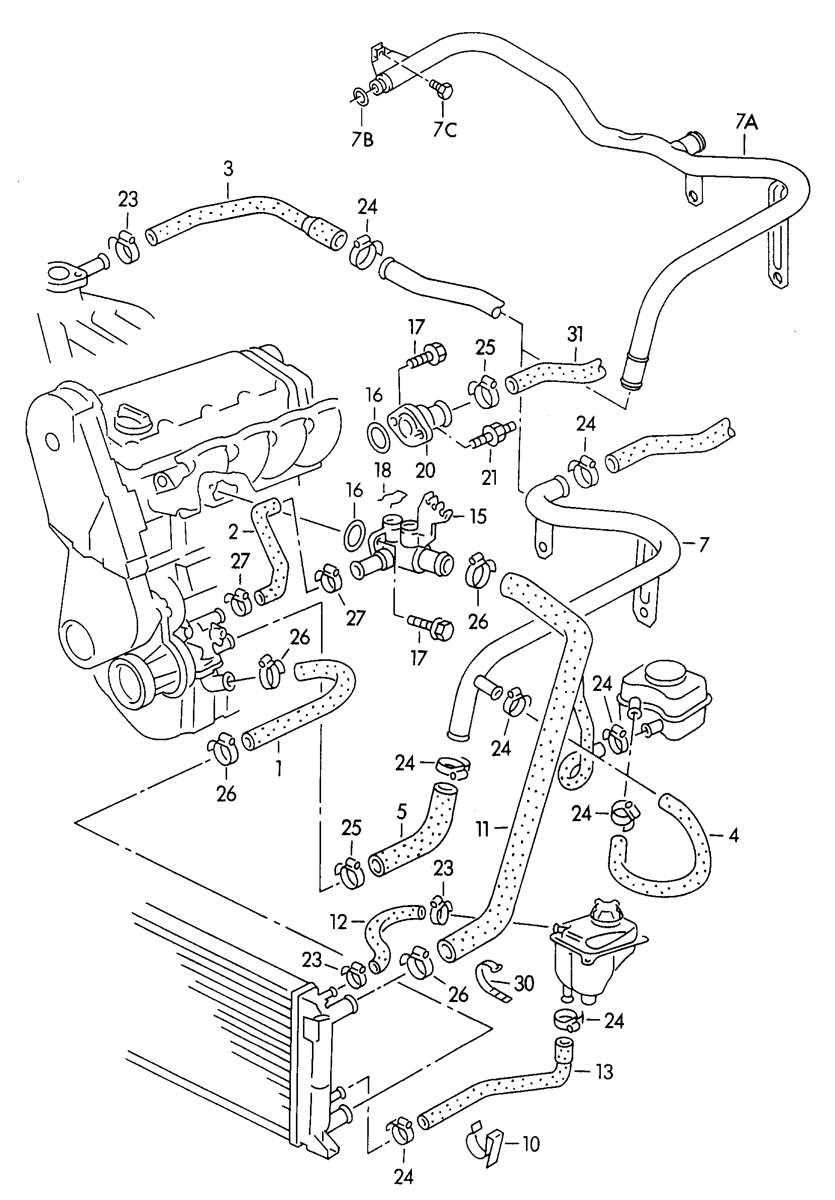 Электрические схемы автомобиля Ауди 80, модификация Б3 (1986-1991 годов)