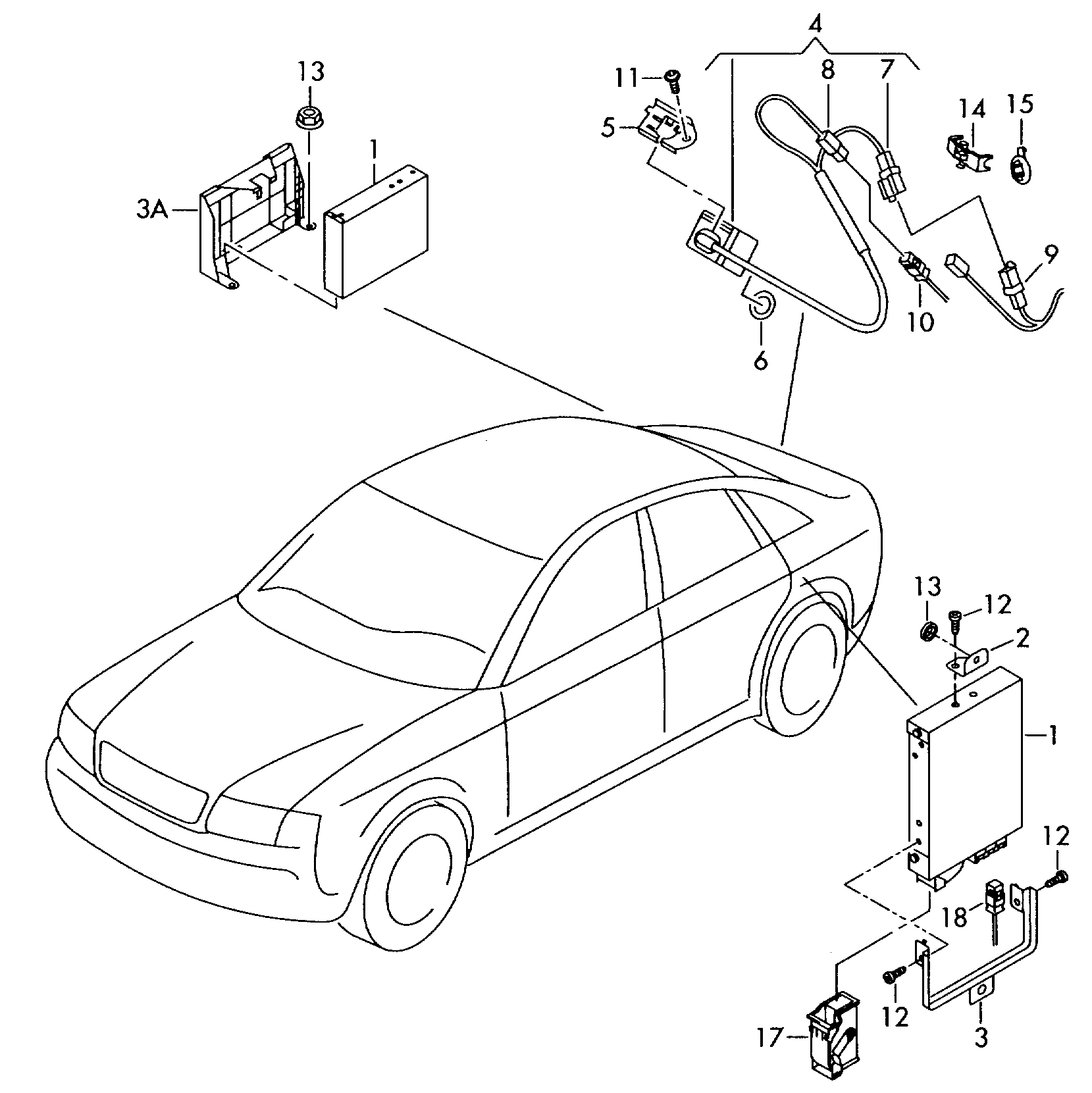 Схема ЕТКА Audi Парковочный ассистент с камерой заднего вида  (Электрооборудование) для Audi Audi A6/Avant 2009 (США)