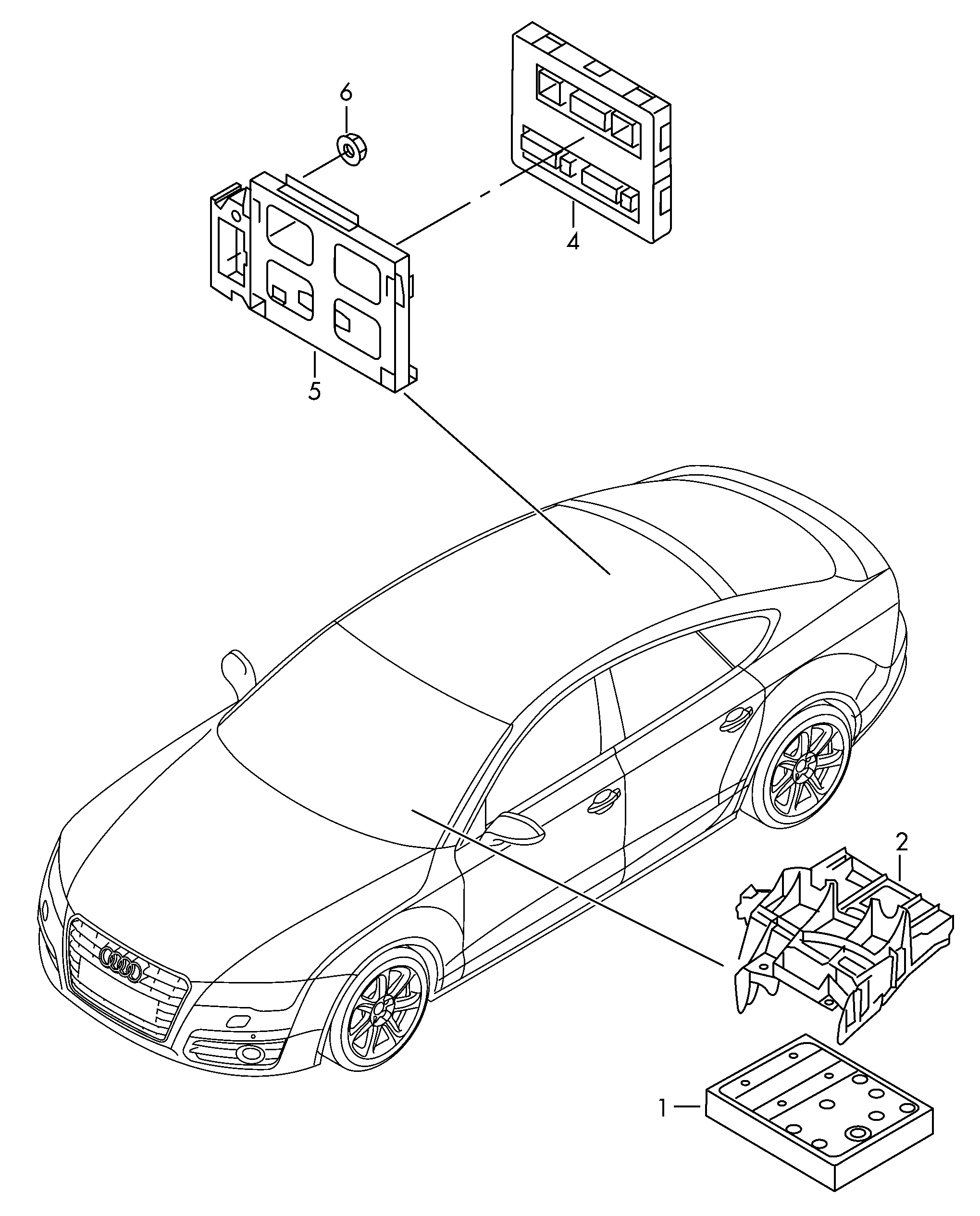 Схема ЕТКА Audi Блок управления бортовой сети (Электрооборудование) для  Audi Audi A7 Sportback 2016 (Европа)