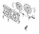 Вентилятор радиатора; для а/м с системой отопления
с ручной регулировкой; перед заказом запчасти следует
физически осмотреть
старую запчасть