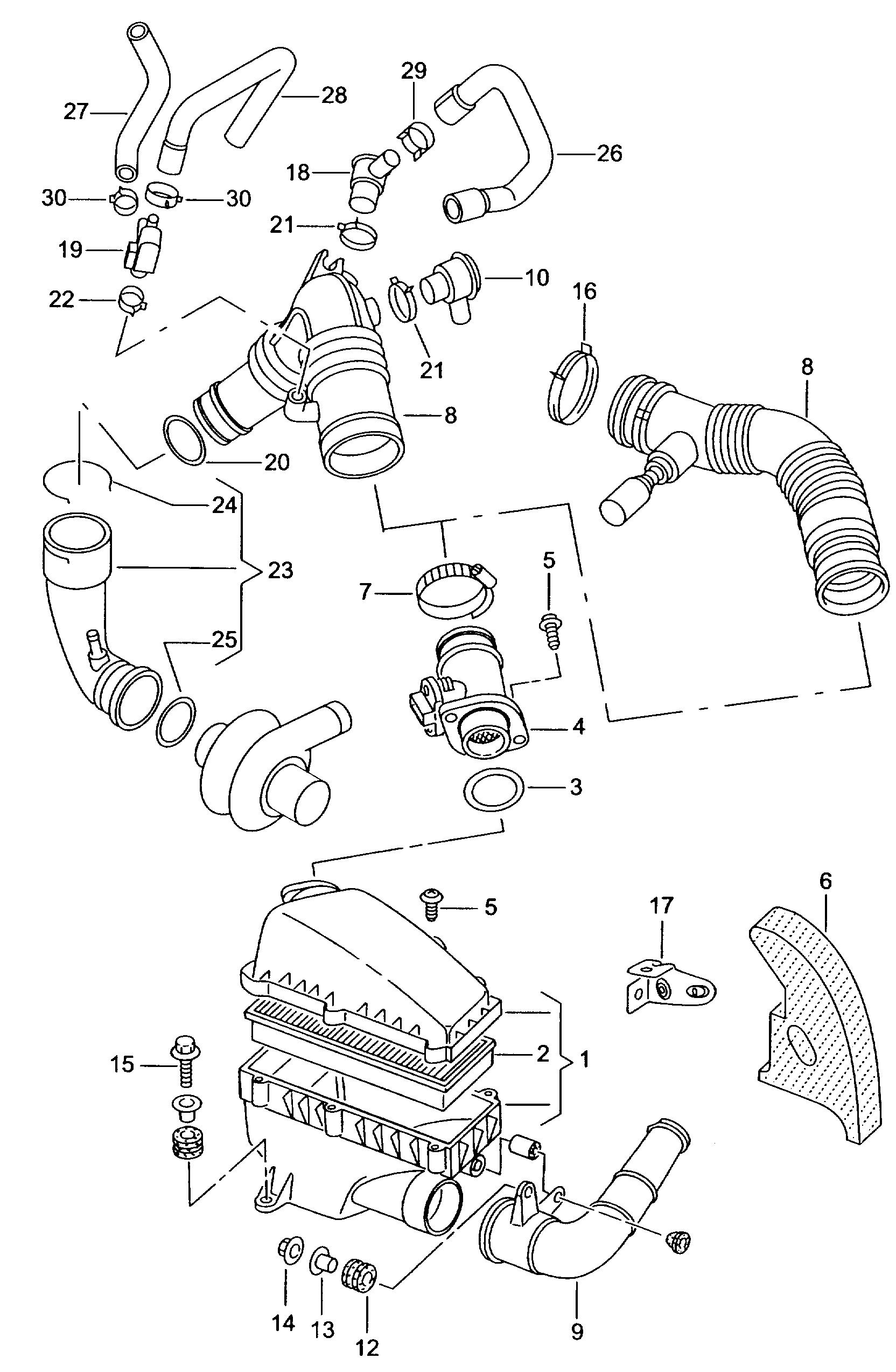 6R0129618B, Air filter nozzle SKODA: FABIA, RAPID \ VW: POLO SEDAN