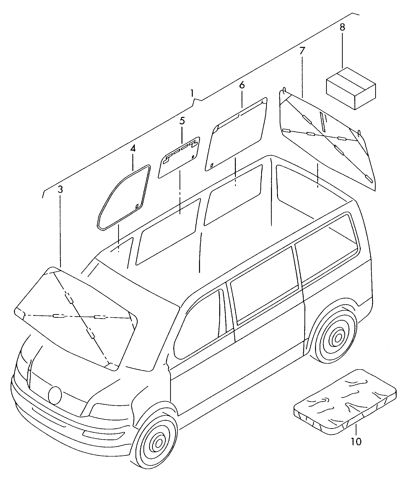 Каркасные шторки магнитные на передние двери Volkswagen Transporter T5 на магнитах.