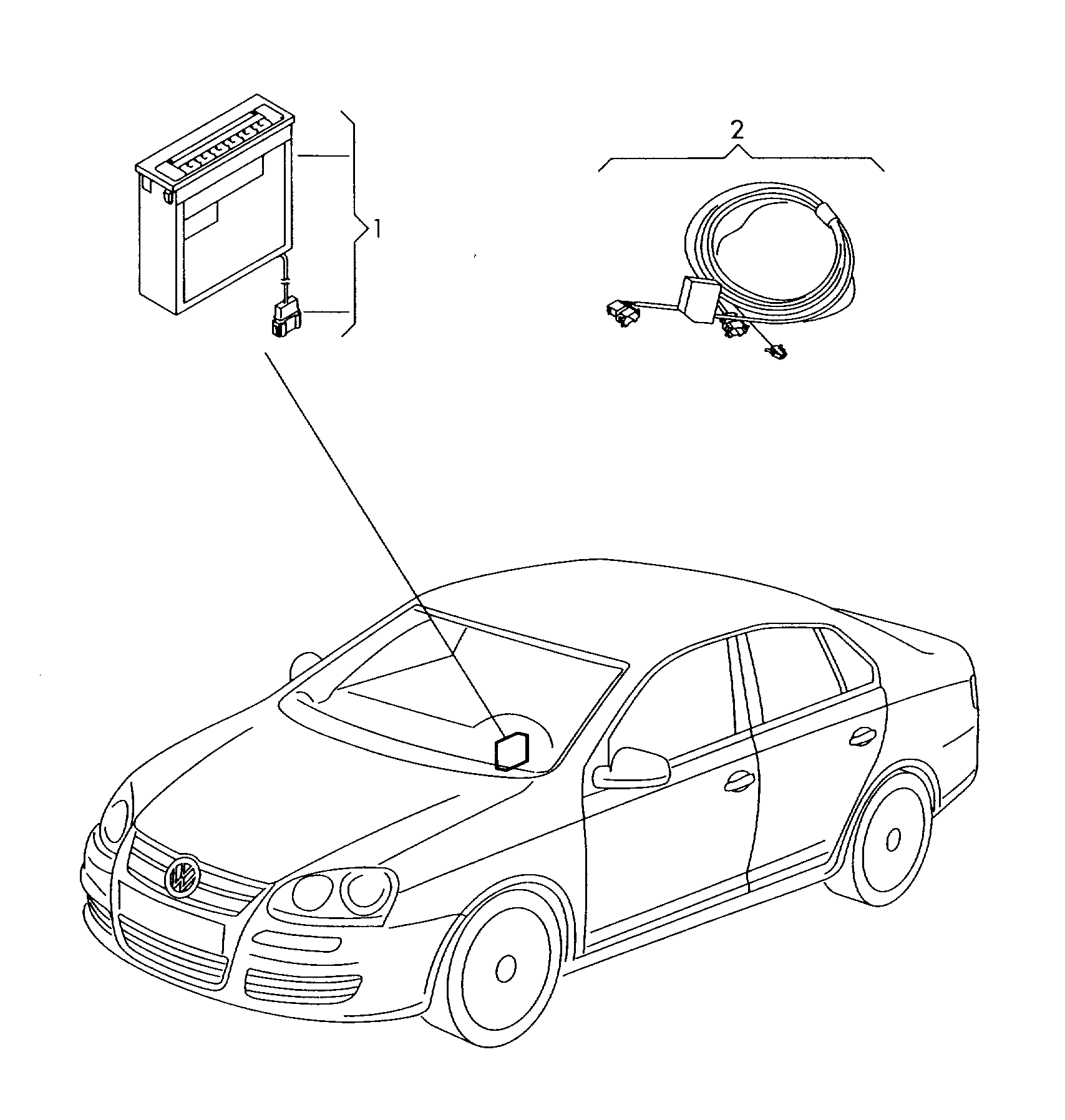 Схема ЕТКА Volkswagen Оригинальные аксессуары;CD-чейнджер (Аксессуары,  Infotainment) для Volkswagen Phaeton 2014 (Европа)