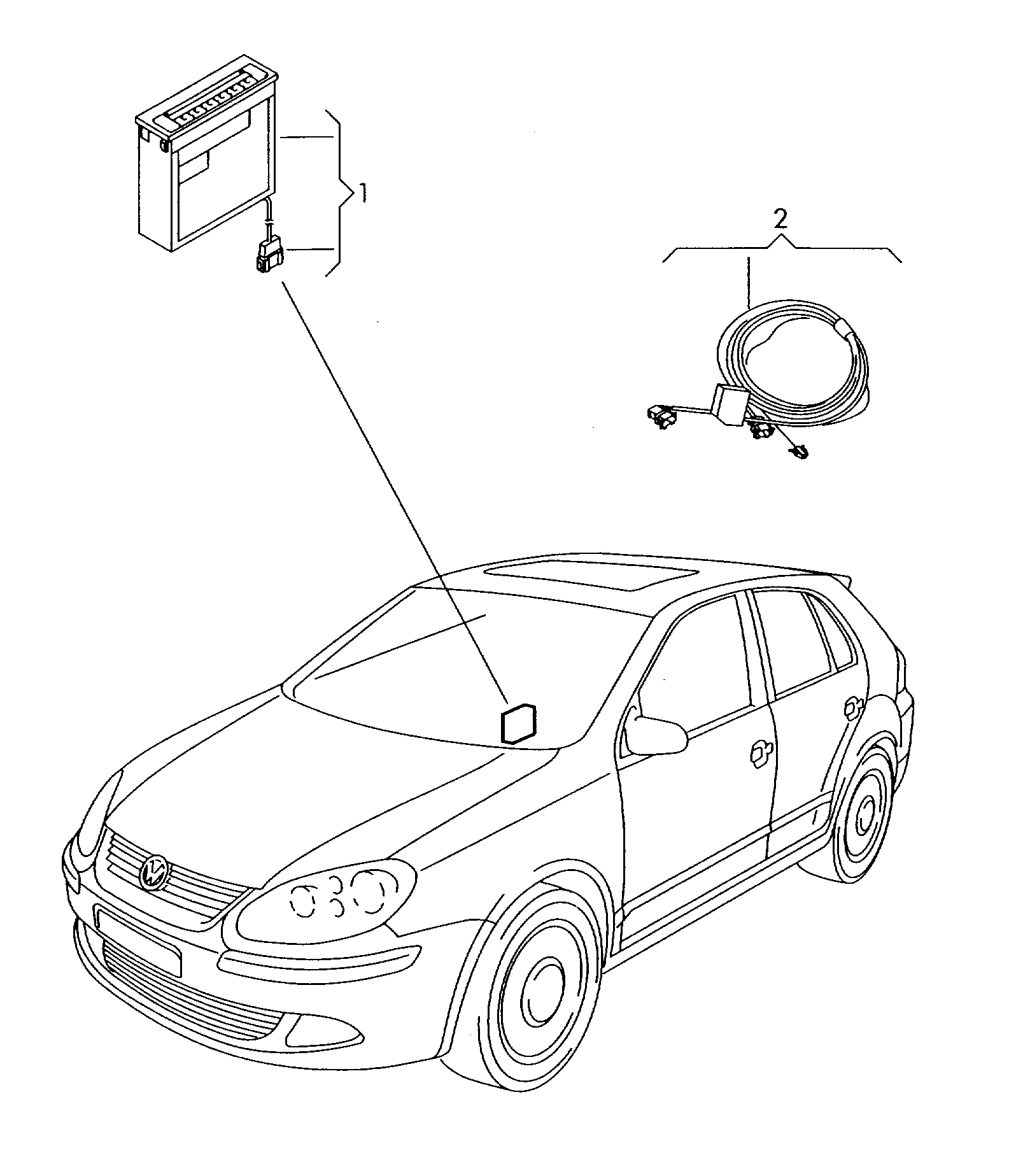 Схема ЕТКА Volkswagen CD-чейнджер (Аксессуары, Infotainment) для Volkswagen  Passat/Variant/4Motion 2010 (Южная африка)