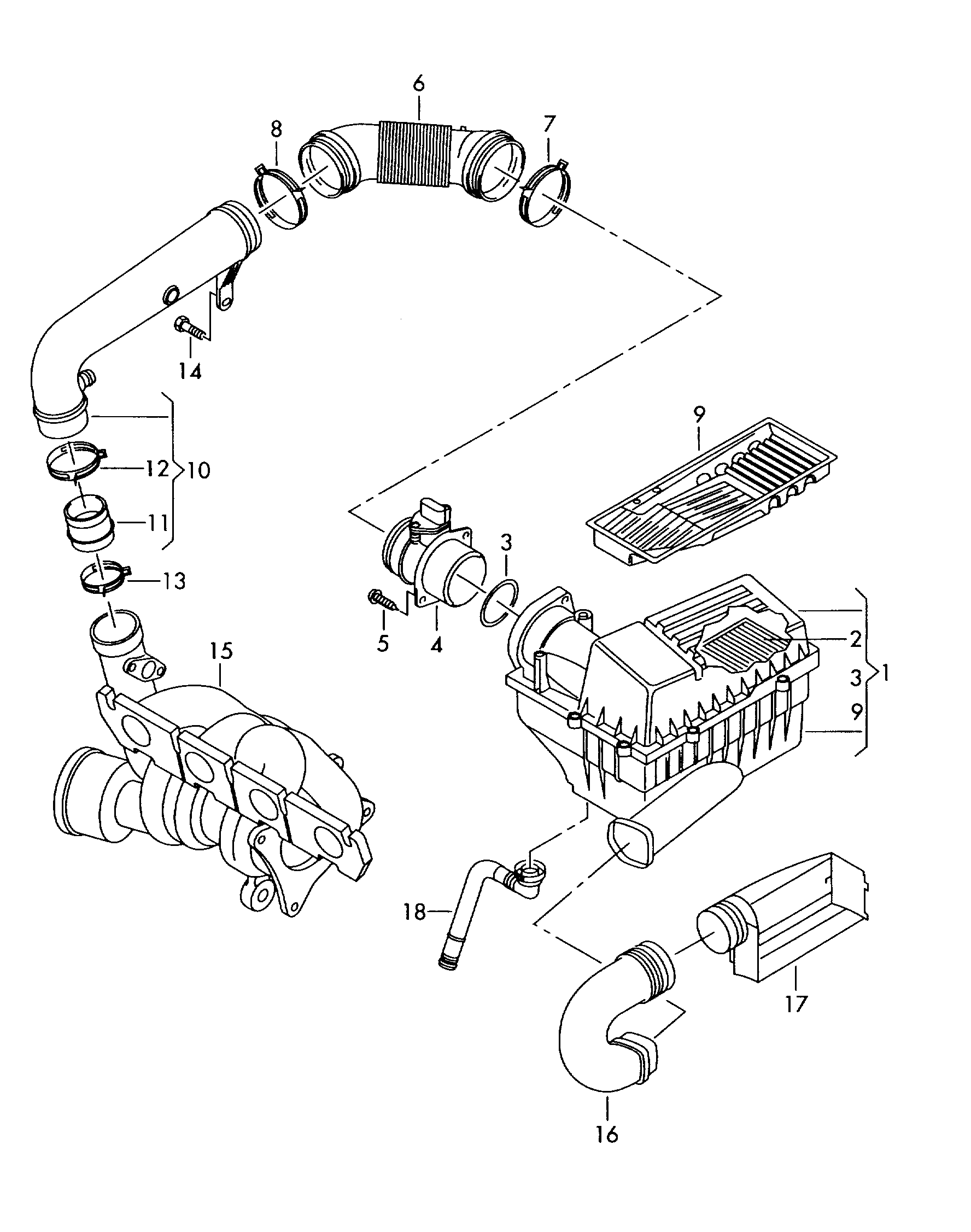 Фильтр воздушный для VW Polo седан, MPI 1.6 (90, 110 л.с.), VAG 04E129620A