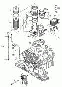 Насос, масляный; Фильтр, масляный; Кронштейн масляного фильтра; Маслоизмерительный щуп; Pадиатор, масляный