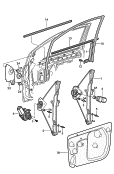 Cтеклоподъемник; направляющая стекла; Уплотнитель двери; Колпачок; Кожух