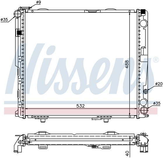 [RADIATOR 93-95 |AXF| | W124 РАДИАТОР ОХЛАЖДЕН (NISSENS) (см.каталог) | ориг.номер:1245007603/1902.Кросс-номер:62696A