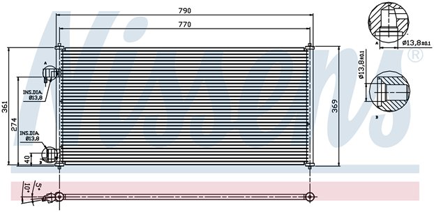 [CONDENSER (02-) |AXF| | FORD TRANSIT CONNECT / TOURNEO CONNECT CONNECT КОНДЕНСАТОР КОНДИЦИОНЕРА (K - Китай) | ориг.номер: 4367057/4488406/. Кросс-номер: ,94664K |AXF|