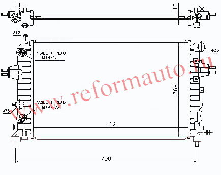 [RADIATOR] (04-)   | OPEL ASTRA H РАДИАТОР 1,2/1,4/1,8 +/-AIRC AUTOMAT/ZAFIRA 1,6MT | ориг.номер: 1300265. Кросс-номер: 92689,RA63027A  