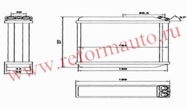 [RADIATOR] (09.90-09.95)   | OPEL VECTRA A РАДИАТОР ПЕЧКИ | ориг.номер: 1843106. Кросс-номер: 94073,RP72636  