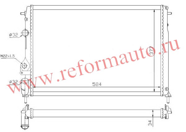 [RADIATOR] 96-99   | RENAULT MEGANE РАДИАТОР ОХЛАЖДЕНИЯ 1,9D +/-AIRC/1,9 DCI AIRC M/A/1,9 DTI AIRC M/A (SIGNEDA) EUROPE | ориг.номер:7700429769.кросс-номер:RA63877 