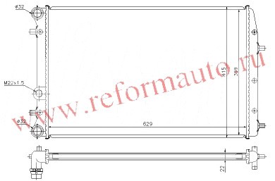 [RADIATOR] 01-   | VOLKSWAGEN POLO HB РАДИАТОР (429X415X23) 1,2/1,4 16V/1,6 16V (SIGNEDA) EUROPE | ориг.номер:6U0121251.кросс-номер:RA64103 