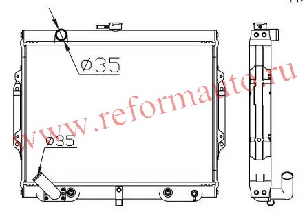 [RADIATOR] 88-94   | PAJERO {425x598 mm} РАДИАТОР ОХЛАЖДЕН 3 AT | ориг.номер:MB188433/MB660077.,MBPAJ88-913