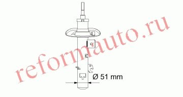 KYB (KAYABA) № 339707 | АМОРТИЗАТОР PEUGEOT 207 06- ПЕР.ПРАВ.ГАЗ.D=51ММ