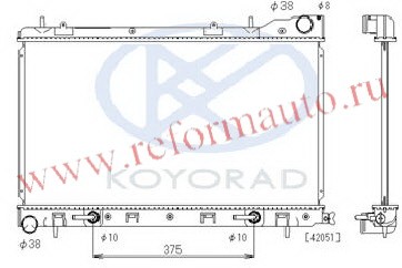 [RADIATOR] 03-   | FORESTER {360x686 мм} РАДИАТОР ОХЛАЖДЕН AT 2 БЕЗ ГОРЛОВИН (KOYO) | ориг.номер:45111SA010/45111SA011.Кросс-номер:PL091670.,SBFOR03-910