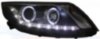 Фара передняя левая=правая сторона тюнинг линзованная с светящимся ободком с регулирующим мотором, внутри черная
