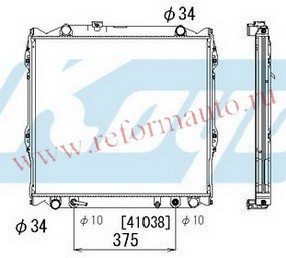 [RADIATOR] 96-00   | PRADO {5VZFE/+4 RUNNER 95-00} РАДИАТОР ОХЛАЖДЕН AT 3.4 (KOYO) | ориг.номер:1640075180.,TYPRD96-913