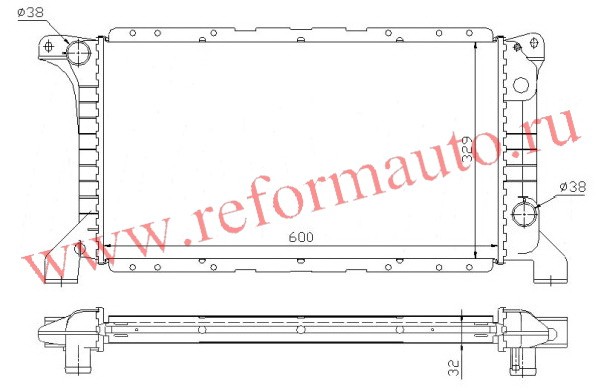 [RADIATOR] (09.91-07.94)   | FORD TRANSIT РАДИАТОР | ориг.номер: 1040077664023992VB8005BC/BD/BE/FC. Кросс-номер: RR-F115,RA62177A  