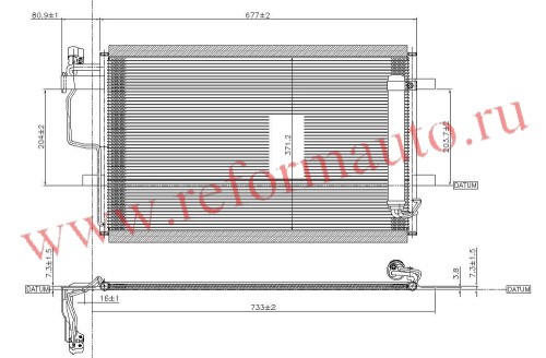 [CONDENSER] 09-   | MAZDA 3 РАДИАТОР КОНДИЦИОНЕРА 2.5L | ориг.номер:BBM4-61-48OB.Кросс-номер:,RCMZ2034 