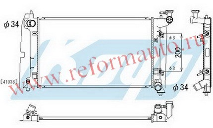 [RADIATOR] 02-04   | COROLLA РАДИАТОР ОХЛАЖДЕН AT 1.4 1.6 (KOYO) | ориг.номер:1640021180.Кросс-номер:,PL011172,TYCRL02-911