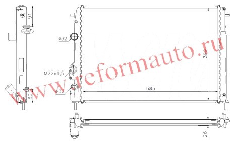 [RADIATOR] 99-02   | RENAULT MEGANE РАДИАТОР 1,4/1,6 16V/1,9DTI/2,0 (AIRC) (SIGNEDA) EUROPE | ориг.номер:7700425842.кросс-номер:RA63896 